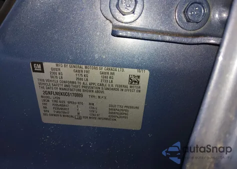 2012 Chevrolet Equinox 2Lt from USA, damaged, VIN 2GNFLNEK6C6170889